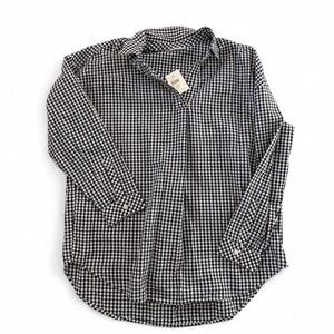 Women’s navy blue and White Checkered Shirt